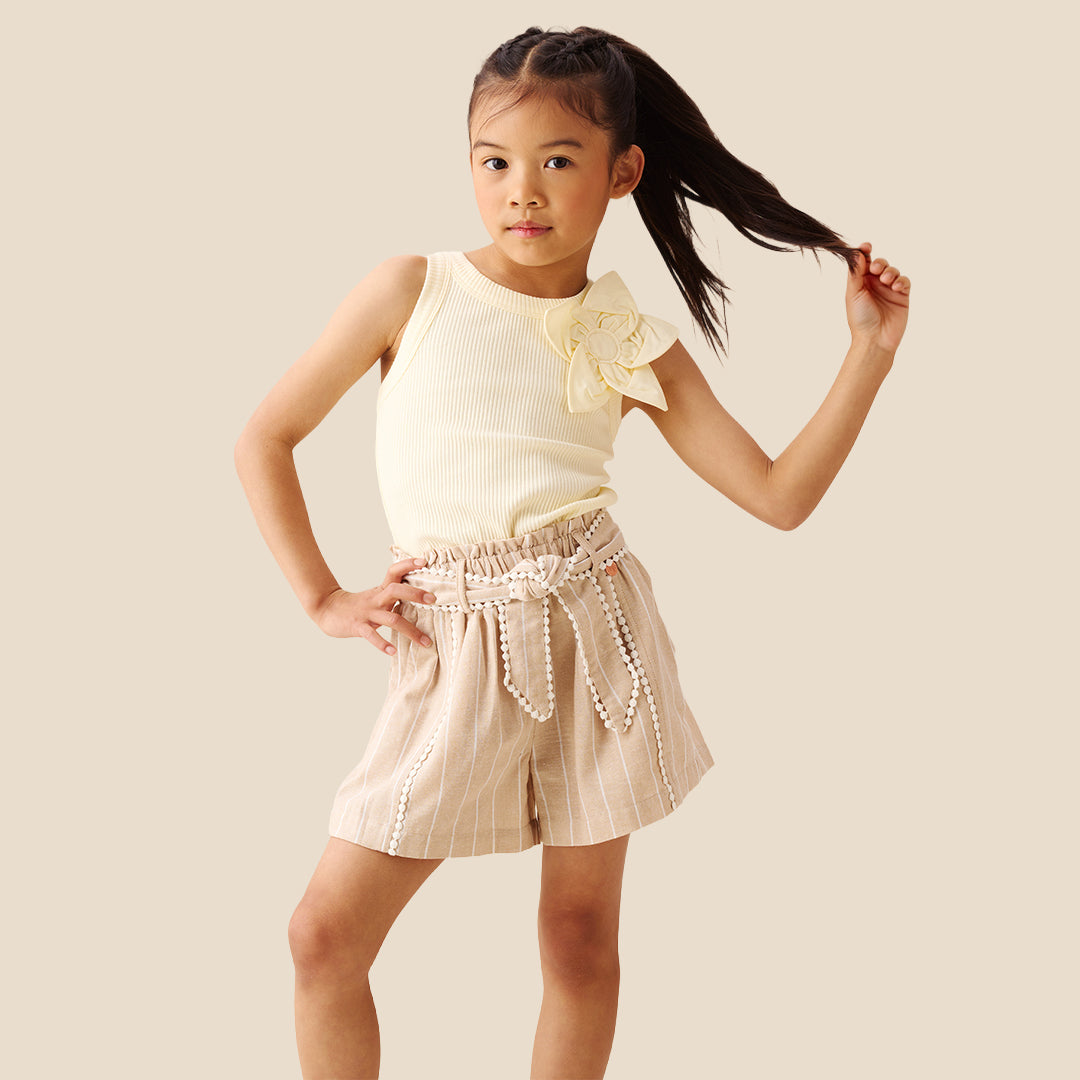 Jenna Stripe Linen Shorts - Angel & Rocket