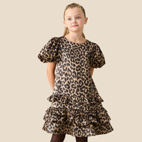 Seren Leopard Print Layered Frill Dress