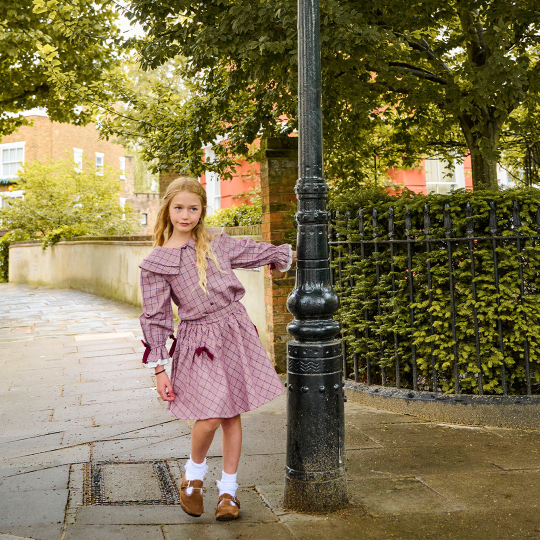 Clara Double Collar Check Blouse
