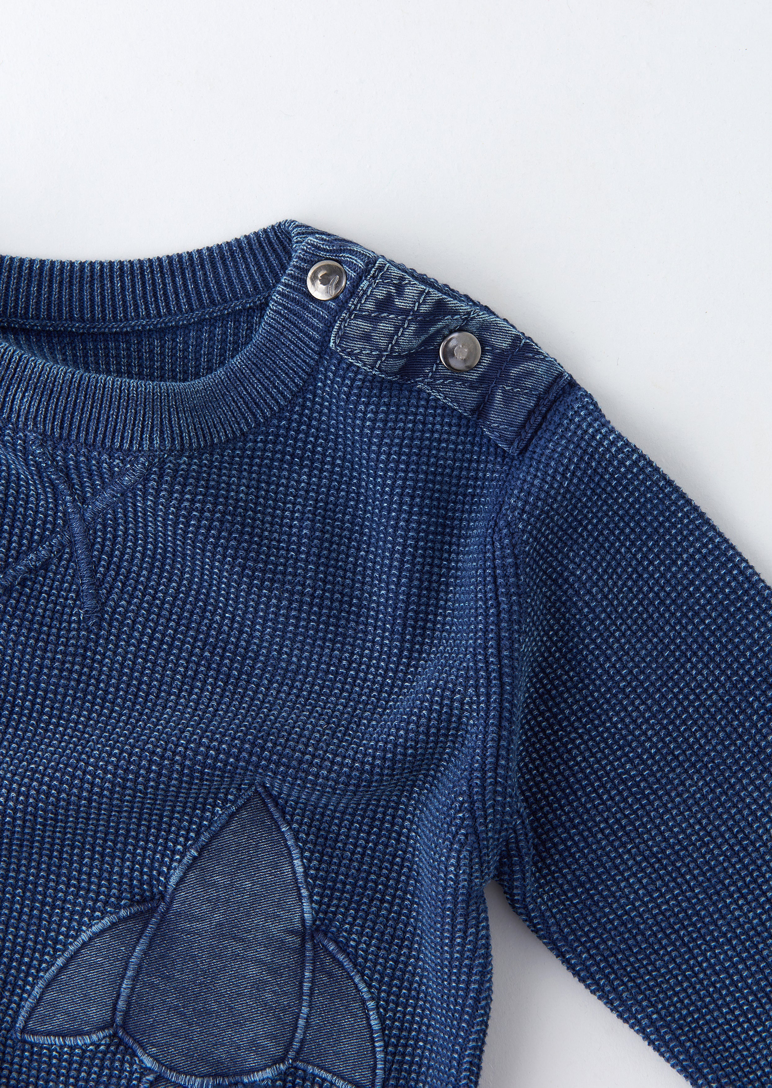 Baby Boy Rocket Embroidered Blue Sweater