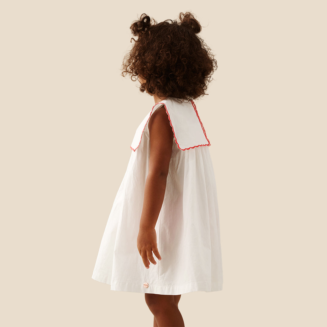 Betty Scalloped Collar Embroidered Dress - Angel & Rocket