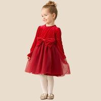 Elsie Red Velvet Tulle Dress