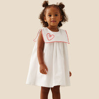 Betty Scalloped Collar Embroidered Dress