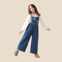 Josie Denim Embroidered Dungaree