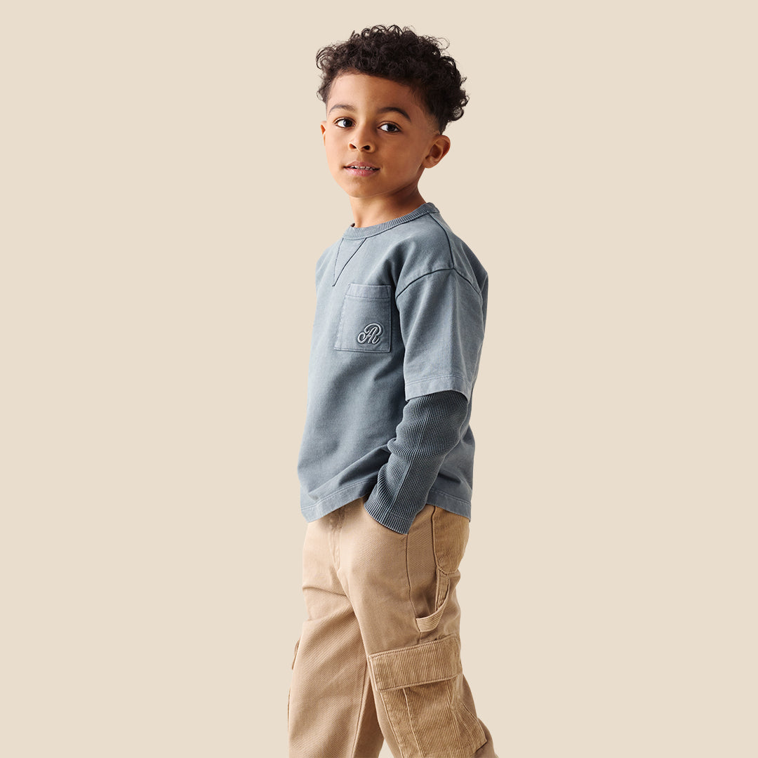 Kyle Layered Sweatshirt Blue