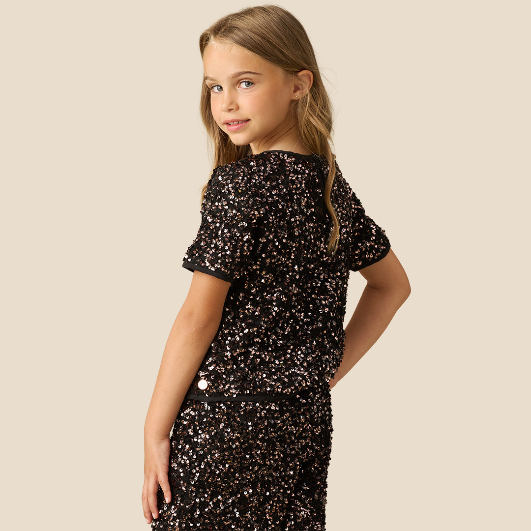 Angel & Rocket Girls Sequin Black Tops