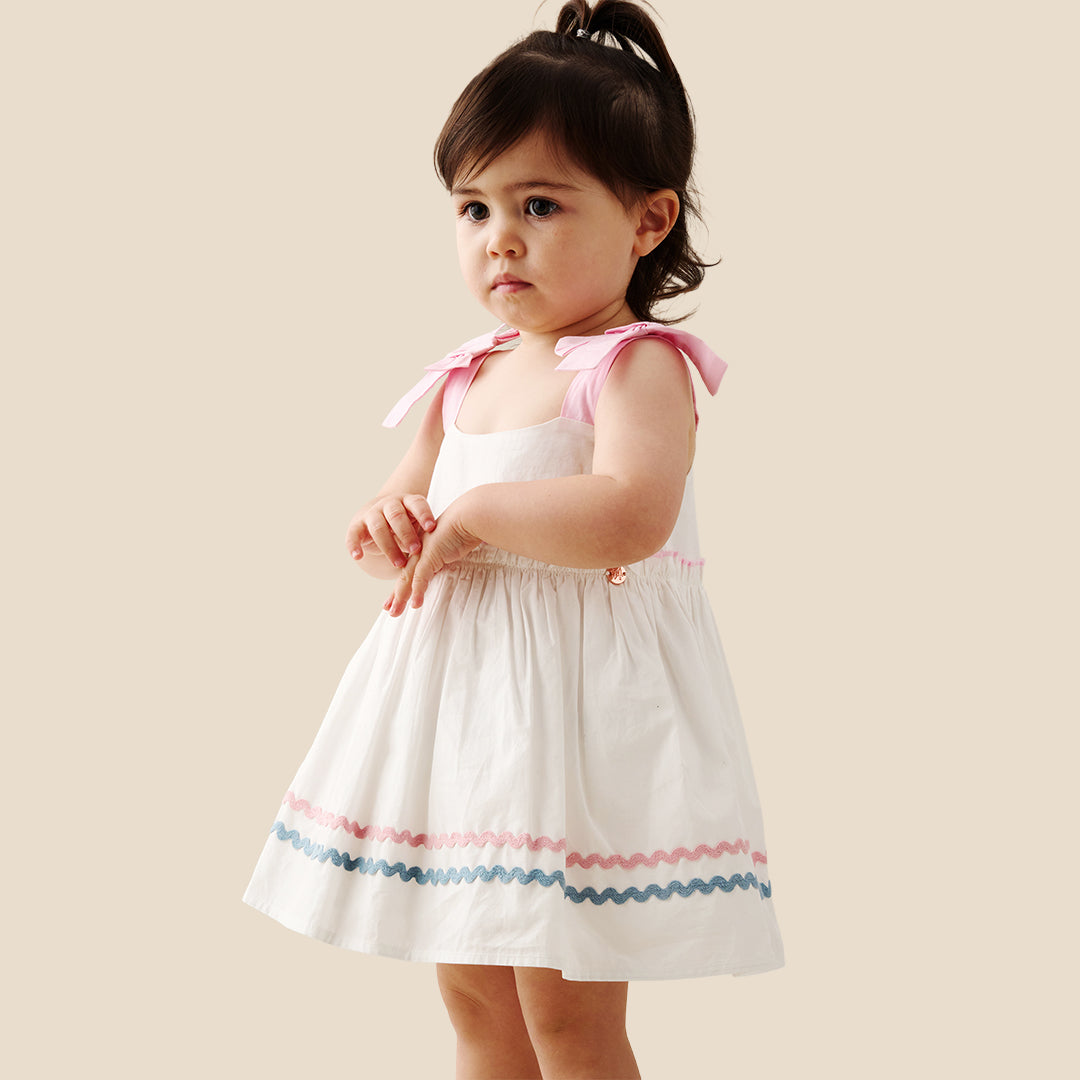 Kyra Ric Rac Trim Frill Dress