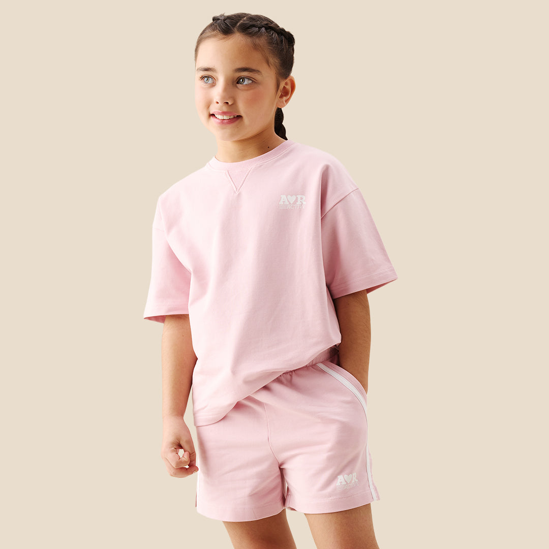 Romy Pink Side Striped Short - Angel & Rocket
