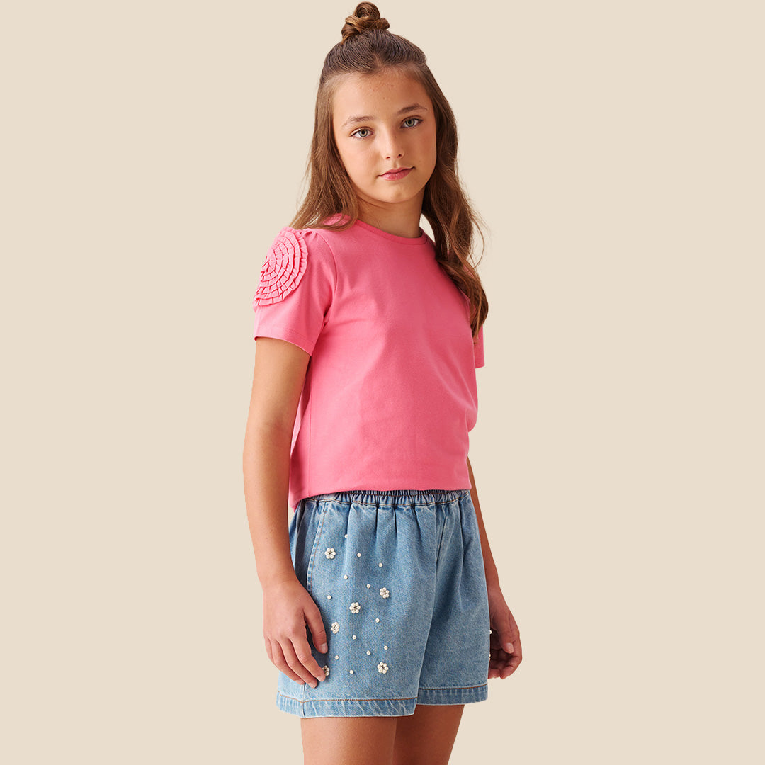 Nila Flower Corsage T Shirt