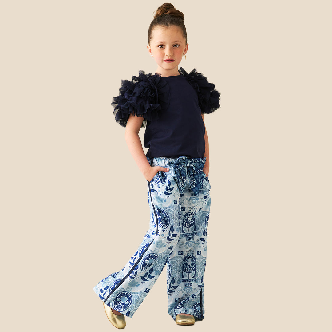 Angel & Rocket Girls Solid Navy T-Shirts