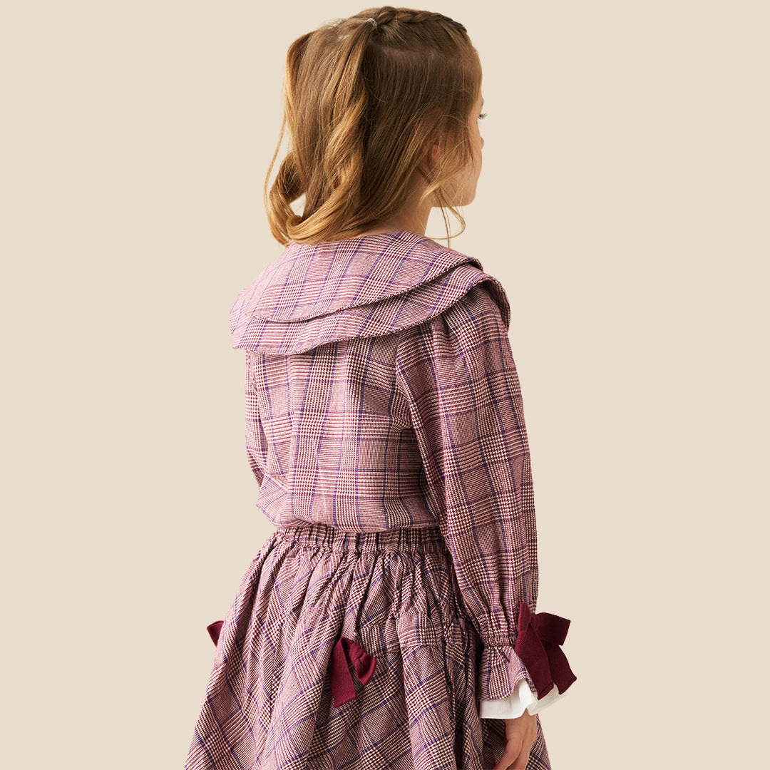 Clara Double Collar Check Blouse