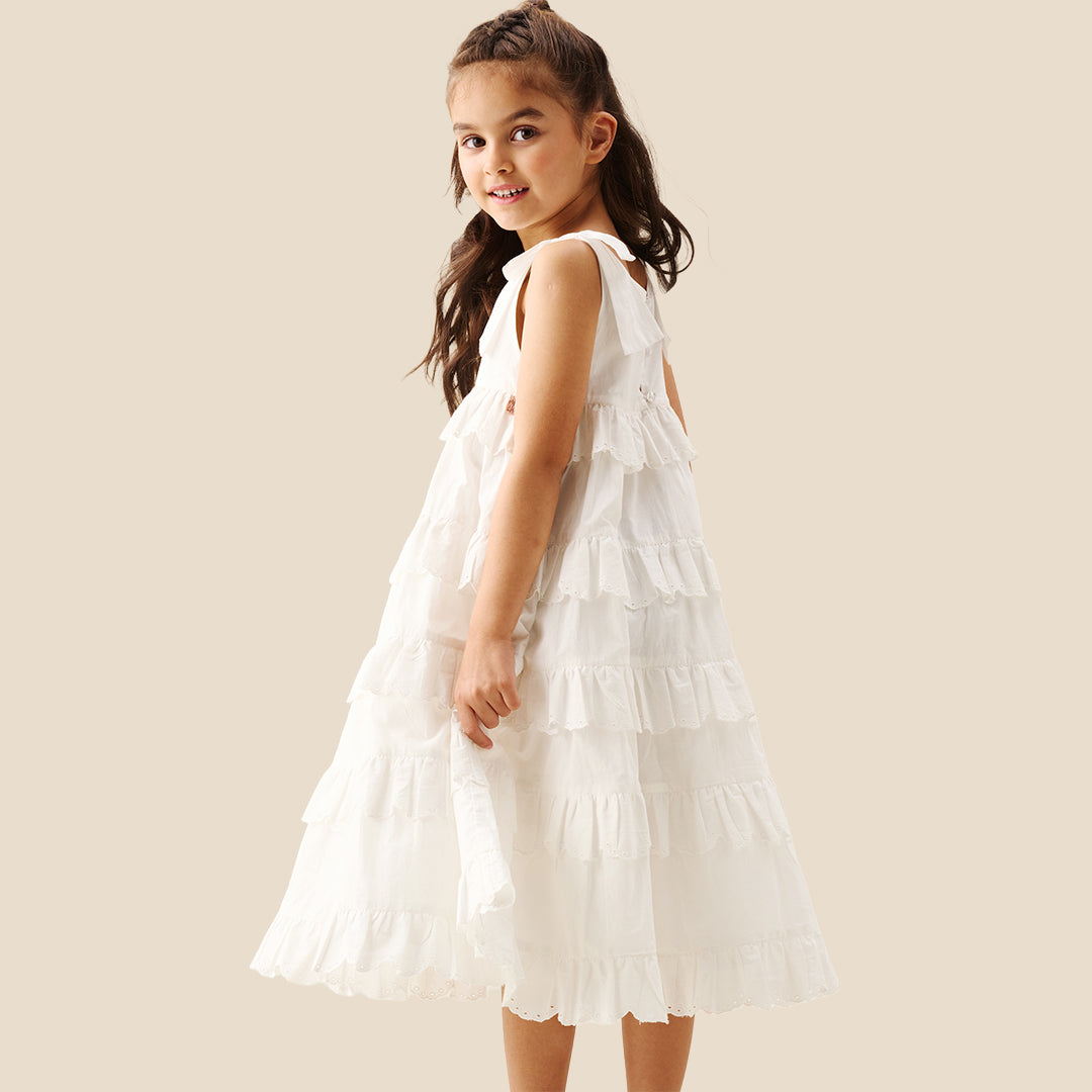 Yasmine Bow Strap Detail Tiered Midaxi Dress - Angel & Rocket