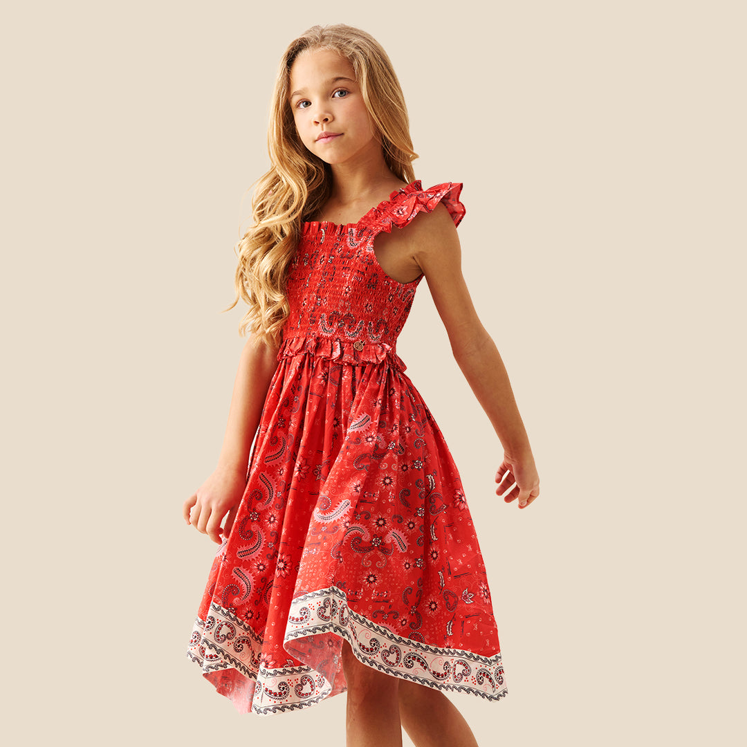 Ava Hanky Hem Bandana Print Dress