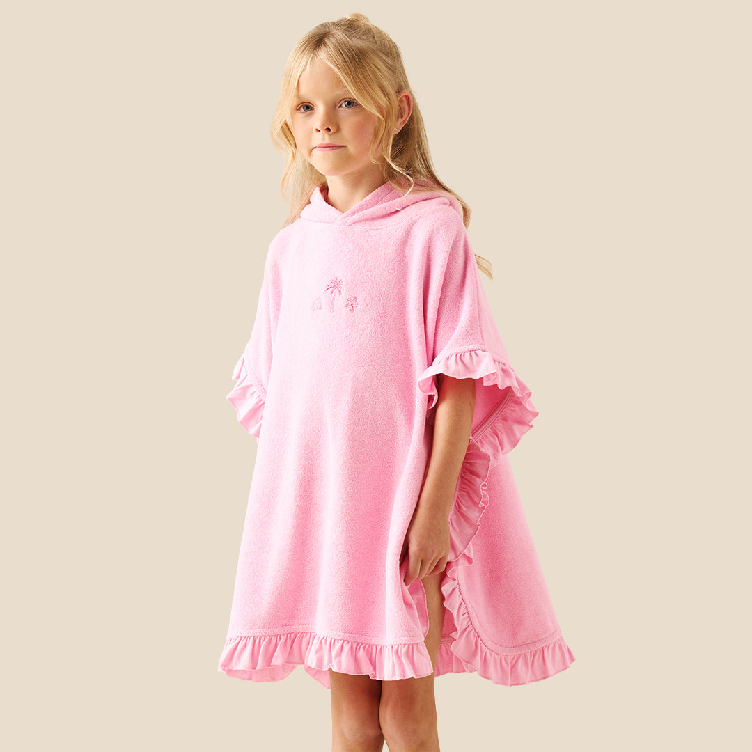 Shelley Embroidered Towelling Poncho - Angel & Rocket