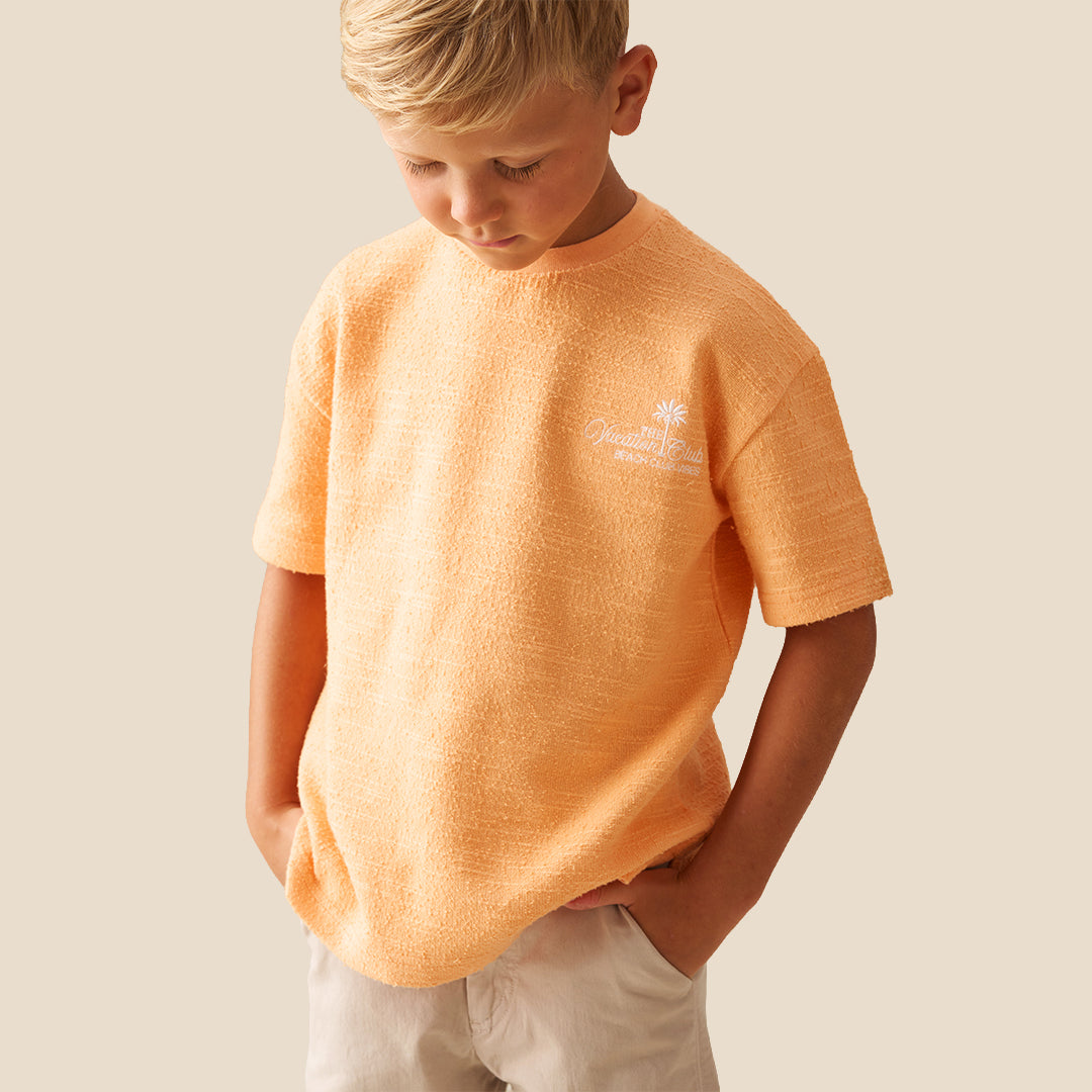 Parker Orange Textured T Shirt