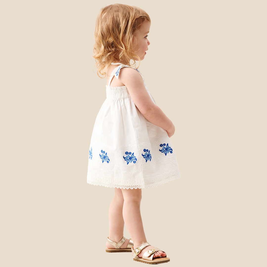 Alessia Embroidered Scalloped Dress - Angel & Rocket