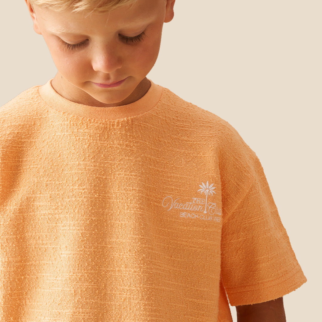 Parker Orange Textured T Shirt - Angel & Rocket
