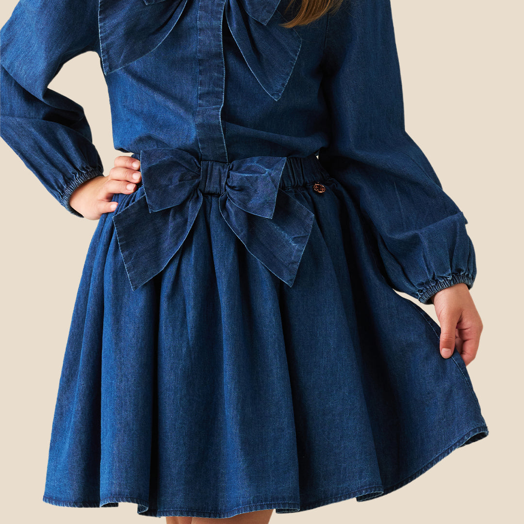 Angel & Rocket Girls Solid Blue Skirt