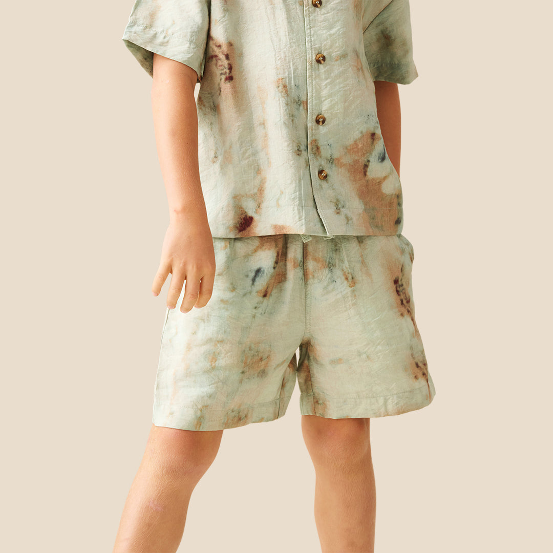 Teddy Tie Dye Print Short