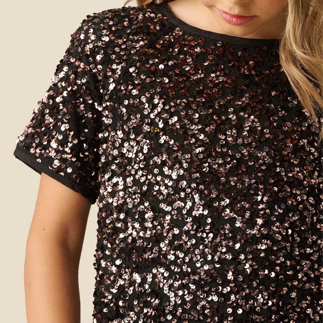 Angel & Rocket Girls Sequin Black Tops