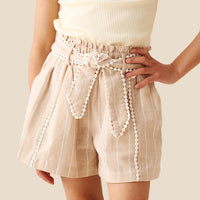 Jenna Stripe Linen Shorts