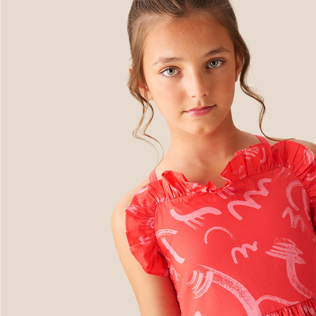 Evie Print Frill Swing Dress