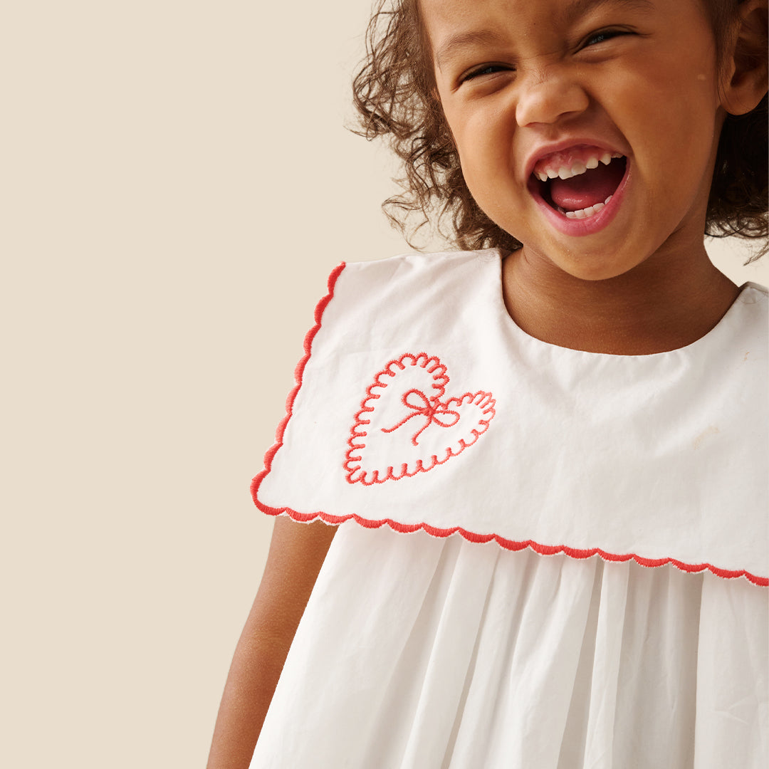 Betty Scalloped Collar Embroidered Dress - Angel & Rocket
