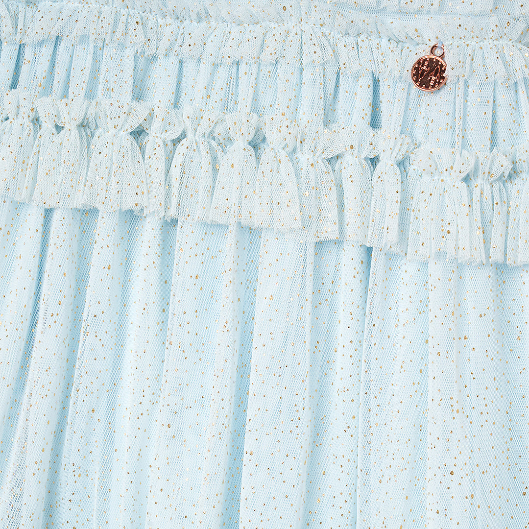 Xeni Ruffle Detail Mesh Dress