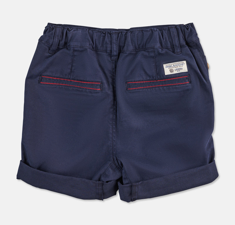 Boys Solid Navy Cotton Shorts
