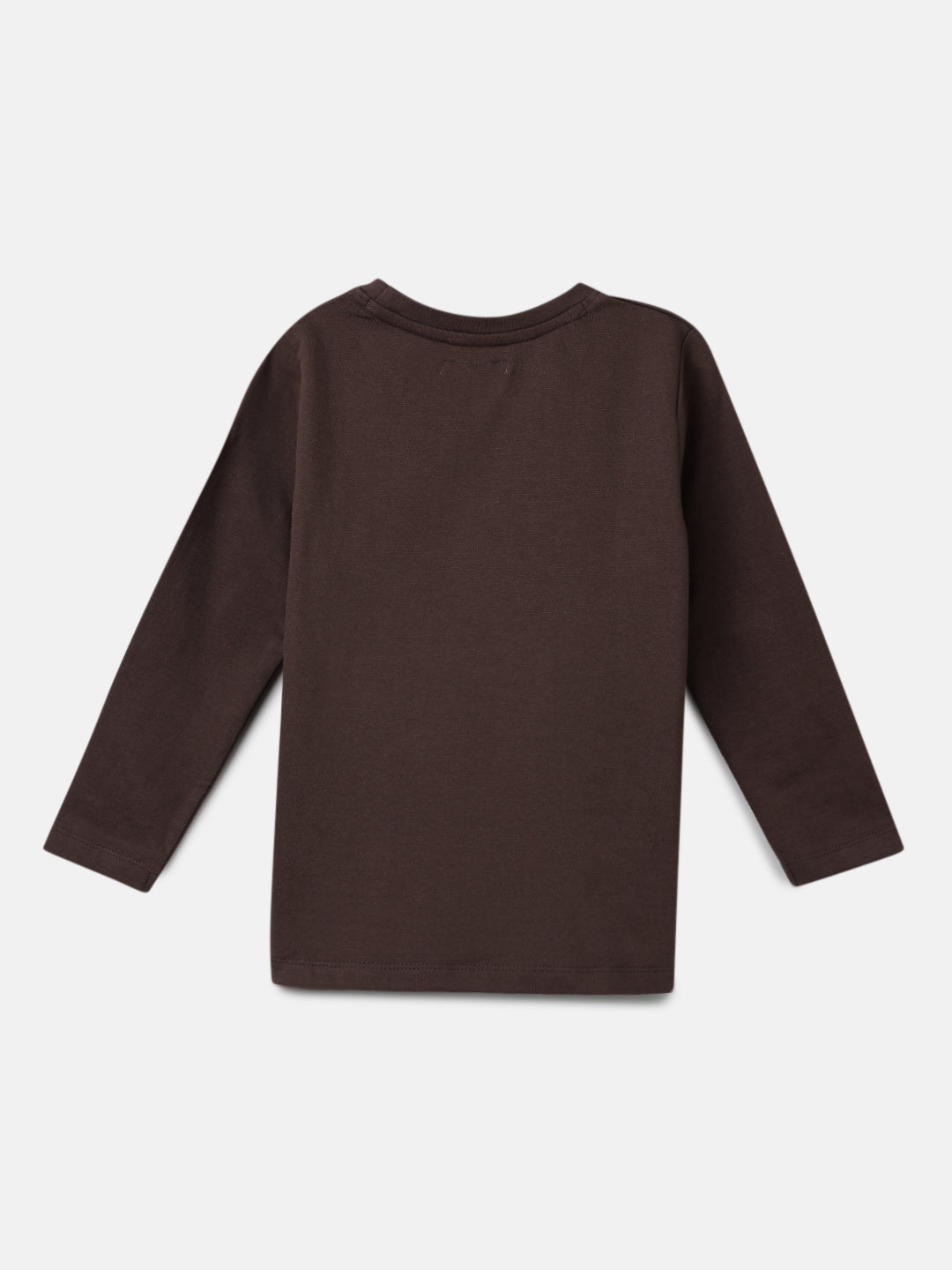 Boys Cotton Solid Brown Printed Sweatshirt