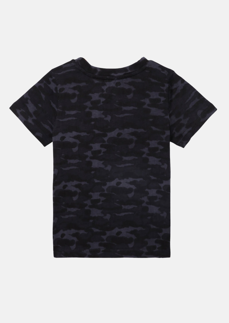 Boys Navy Digital Printed Graphic T-Shirt