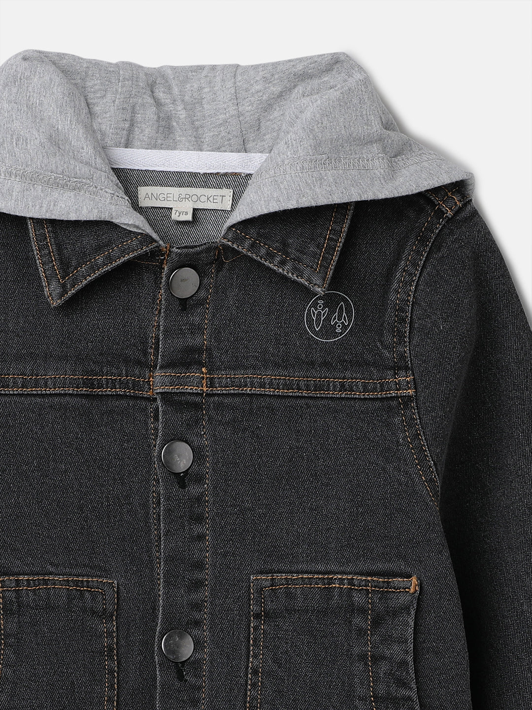 Boys Charcoal Grey Full Sleeves Denim Jacket