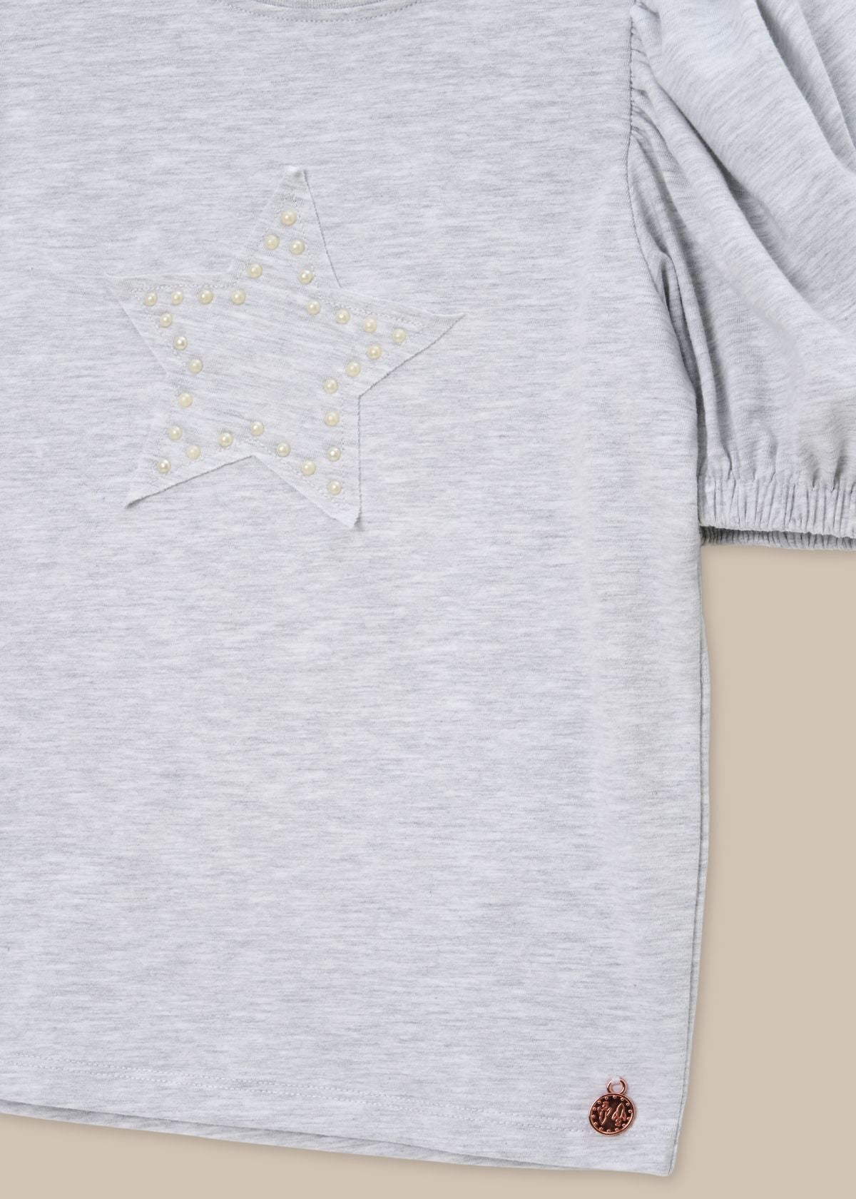 Agatha Grey Star Puff Sleeve Tee