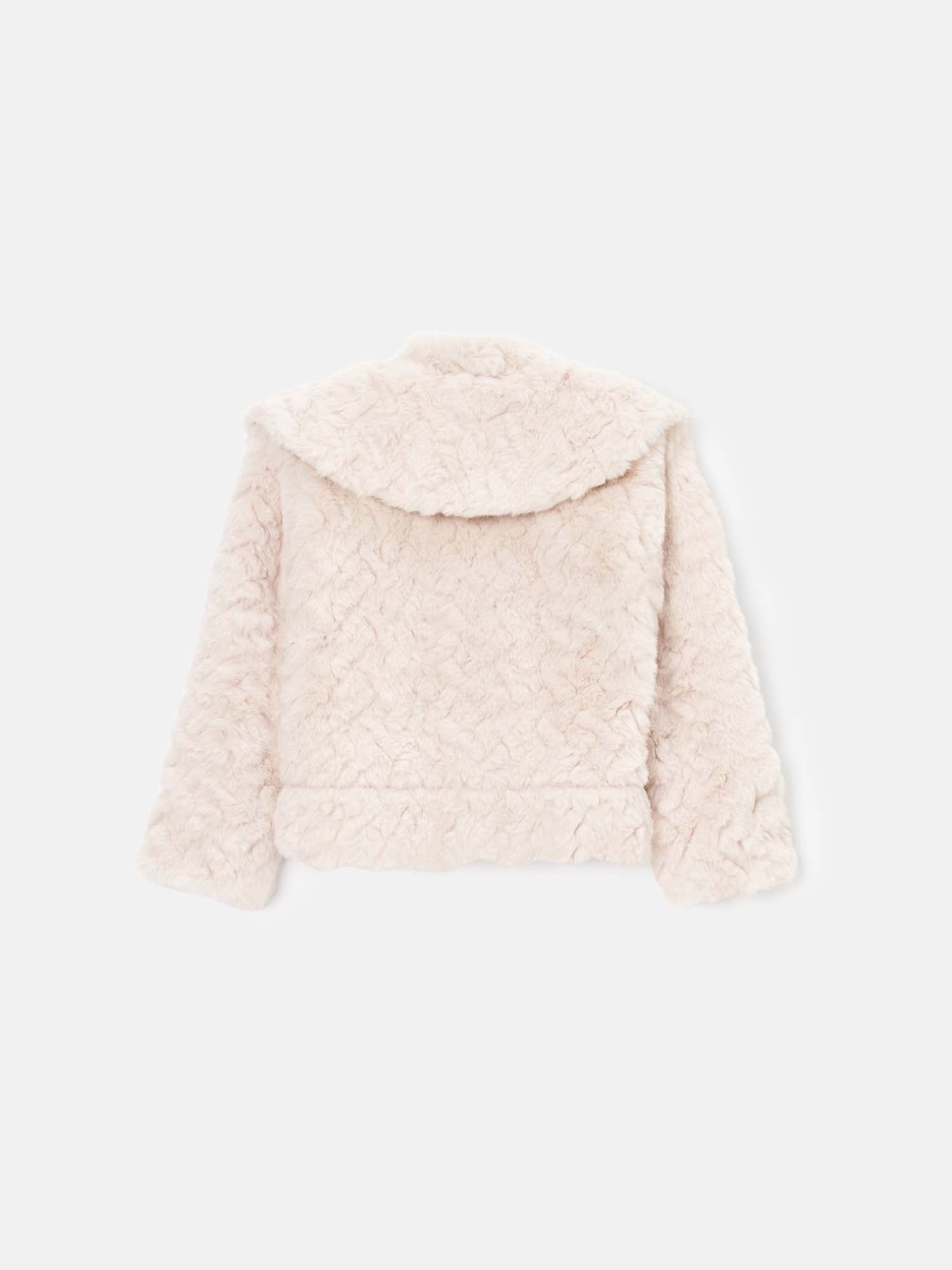 Cecile Taupe Faux Fur Baby Coat