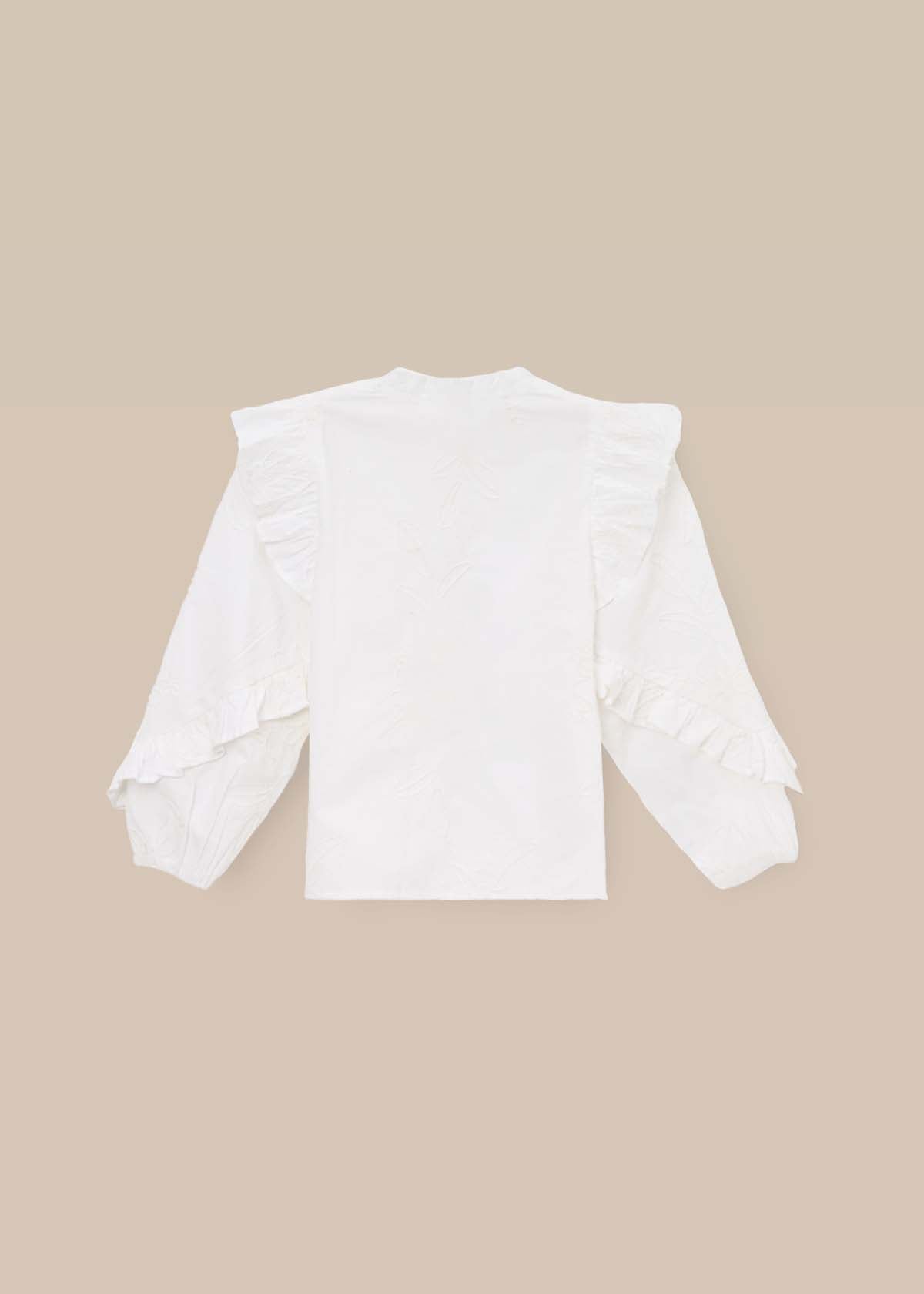 online Embroidered Frill Sleeve Blouse