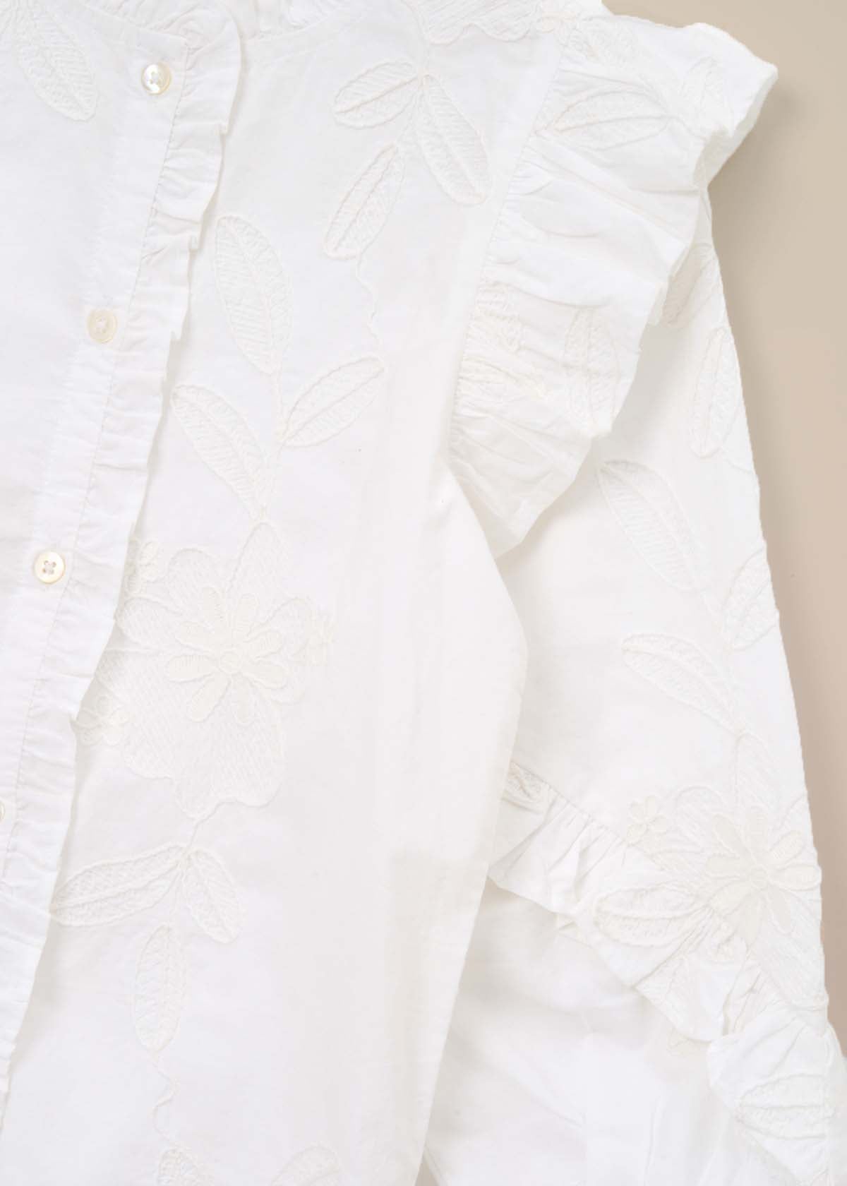 outfit Embroidered Frill Sleeve Blouse