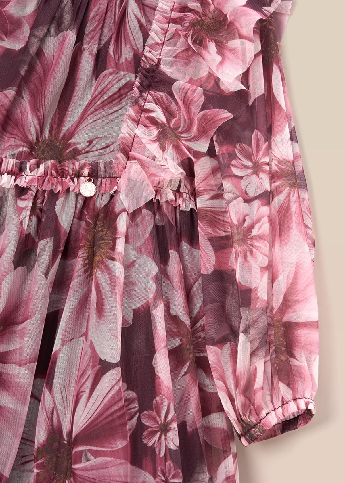 buy online girls floral mesh dress