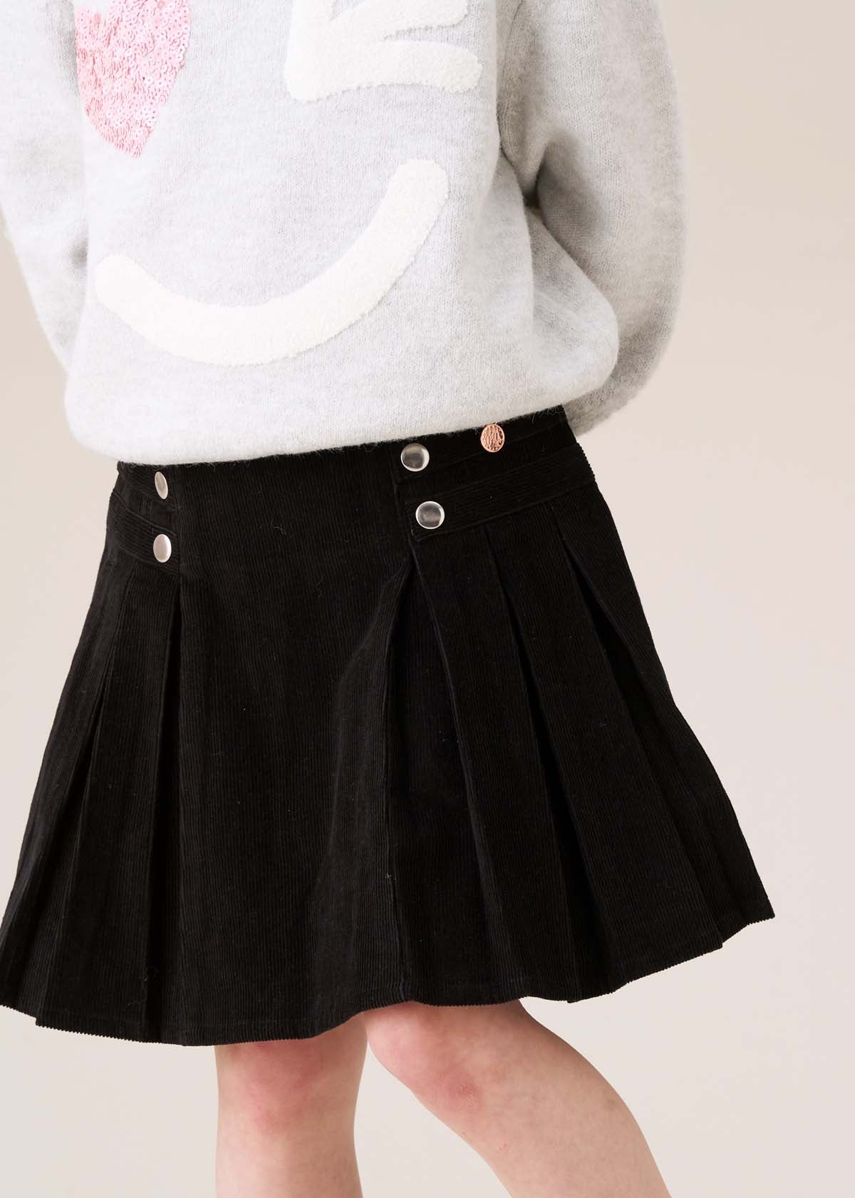 mini girl lucile cord pleated skirt
