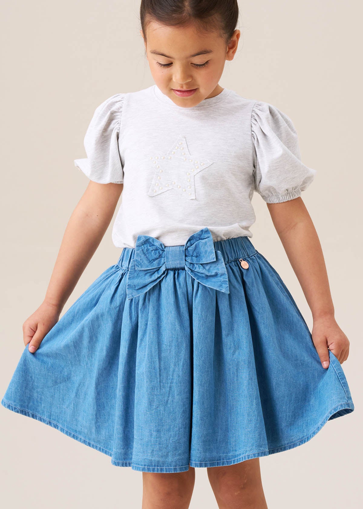 girls denim skirt