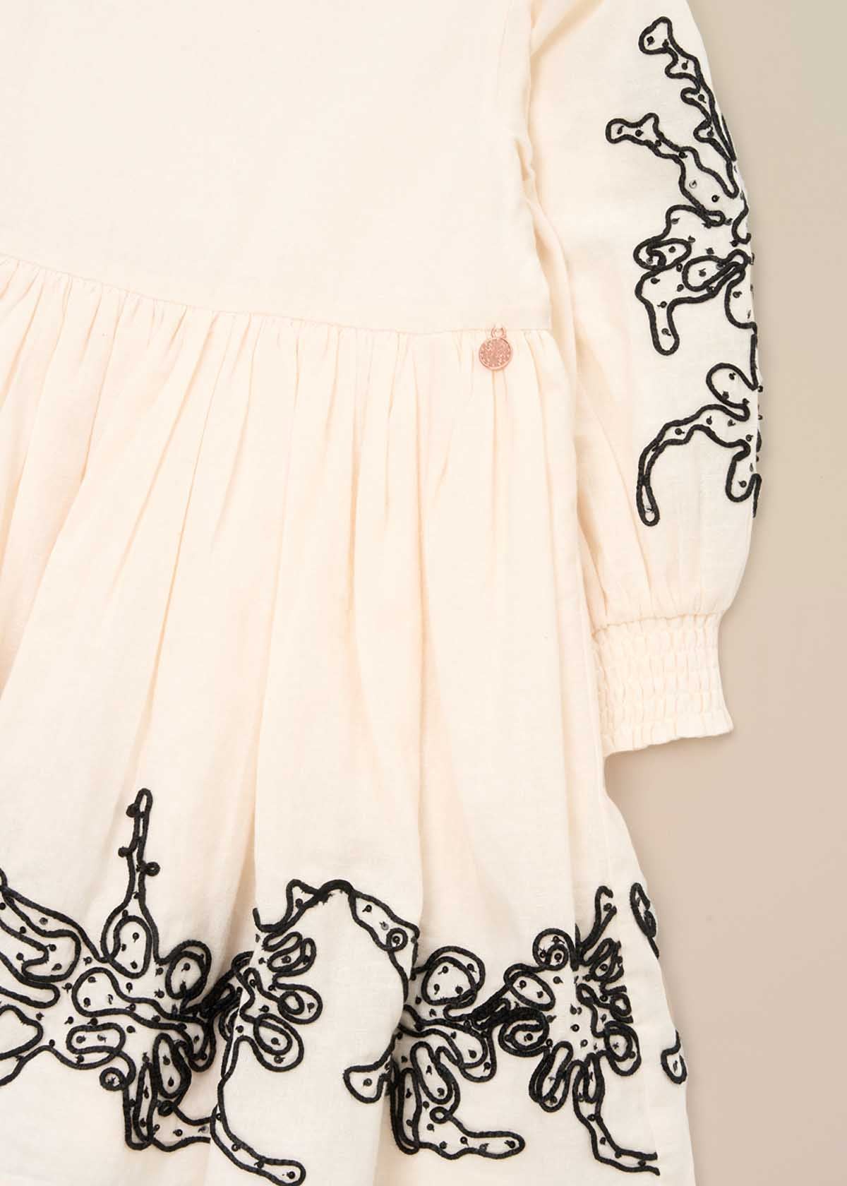 Online Girls Embroidered Balloon Sleeve Dress