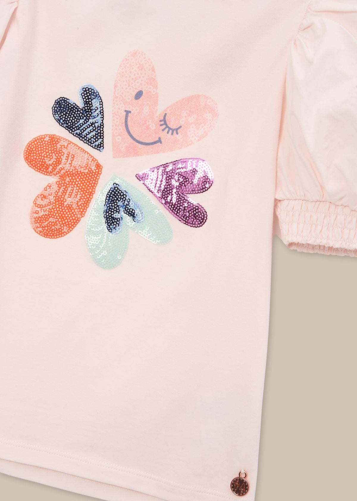 Heidi Sequin Embellished Puff Sleeve Tee