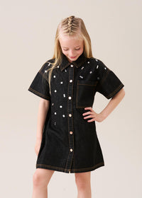 Zeta Gem Embellished Denim Dress