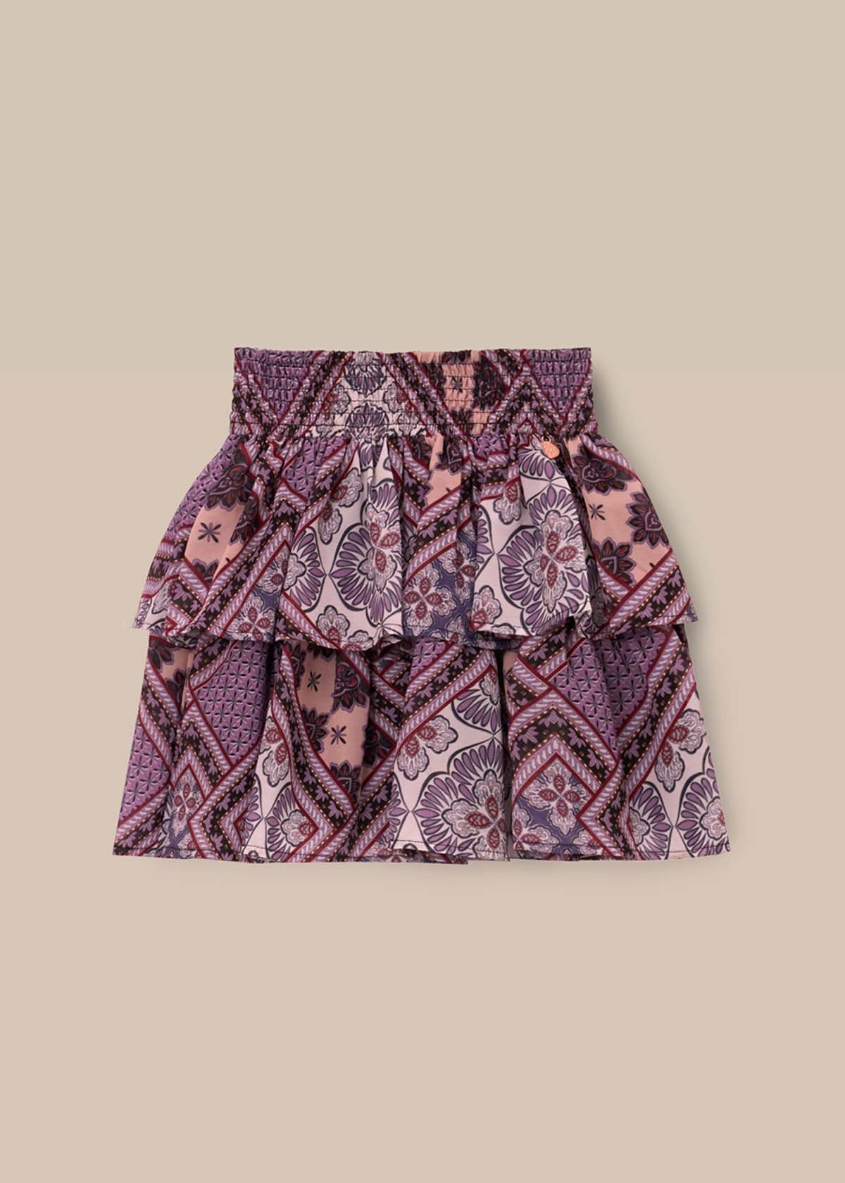 Adrienne Tiered Boho Print Skirt