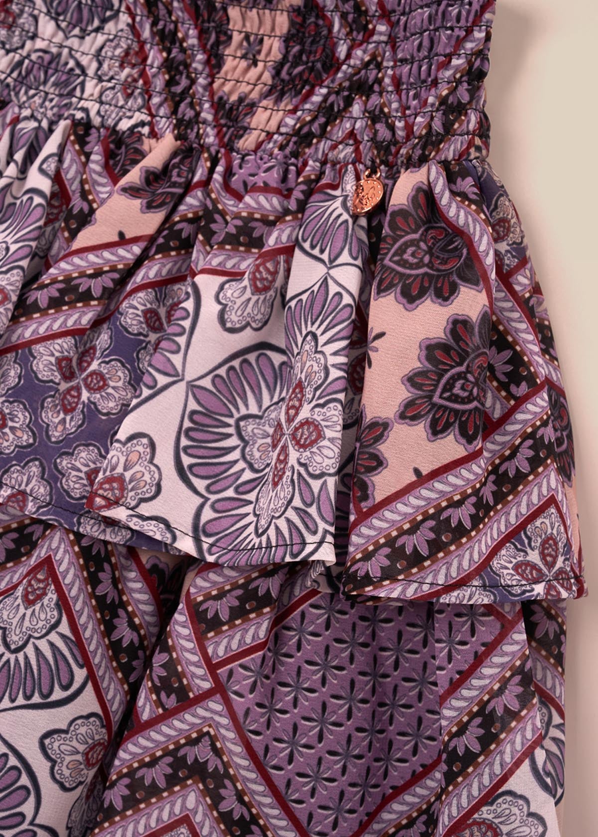 Adrienne Tiered Boho Print Skirt