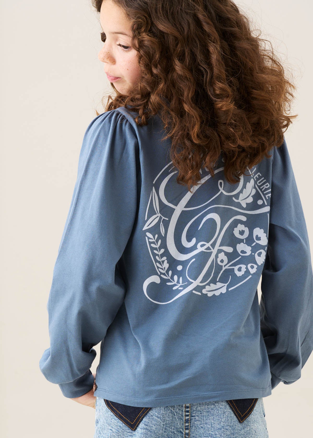 Raya Long Sleeve Print Tee Blue