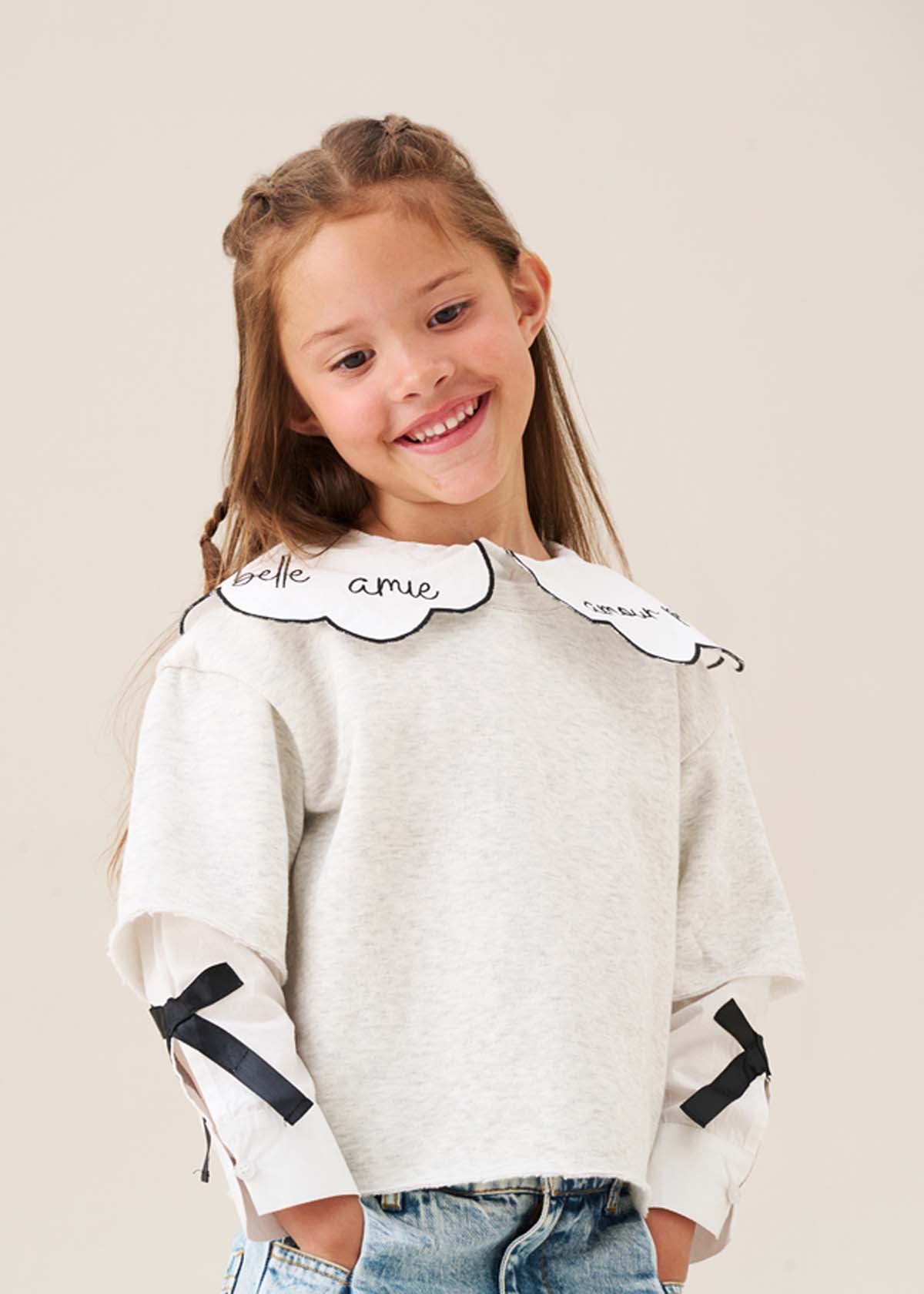Haddie Mock Layered Shirt & Sweatshirt