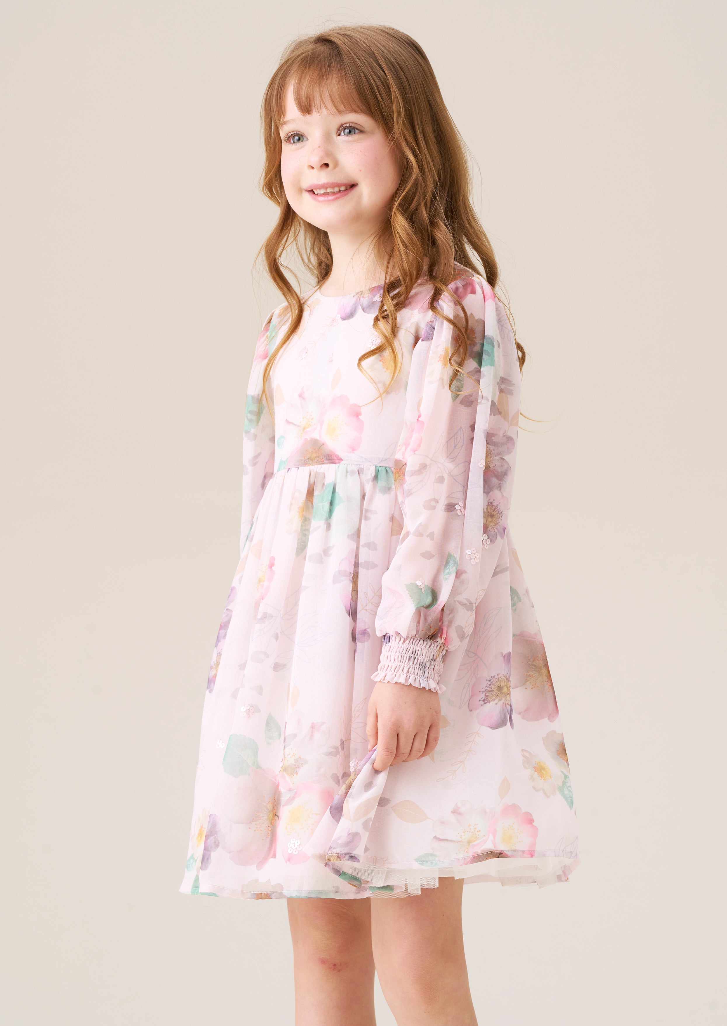 mini girls floral boho print dress