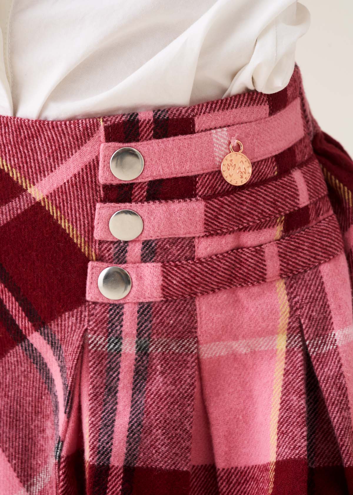 Marcia Pleated Check Skirt