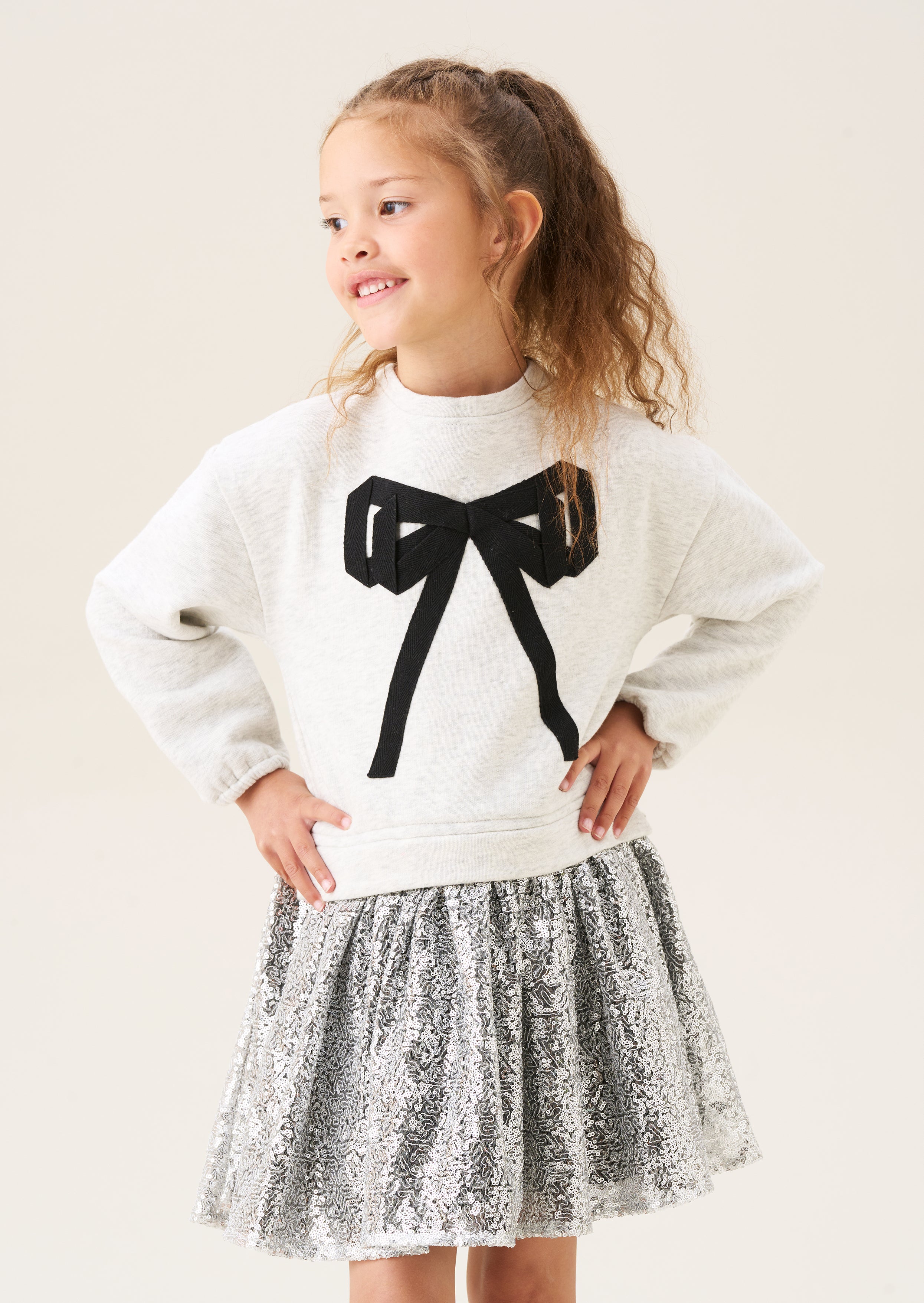 Ella Sequin Skirt Sweat Dress