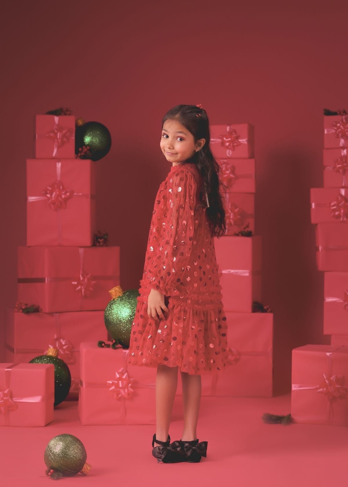 Verity Ruffle Mesh Dress